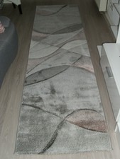 Teppich modern Teppichboden Läufer Wohnzimmer Flur Wellen rosa grau pastell