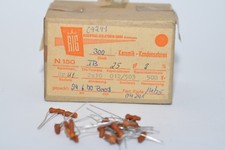 15x Vintage Keramik Röhren-Kondensator von Rosenthal, 25 pF / 500 V / 2%, NOS