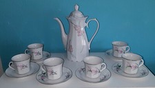 Porzellan 14-tlg. Set Kaffeekanne  6 Kaffeetassen 6 Untertassen