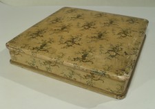 antike JUGENDSTIL SCHATULLE mit goldenen Motiven Deckeldose Pappmaschee ? Kiste