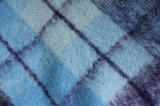 Schöne blau Plaid Mohair Decke von "Glen CREE" Schottland 48 x 70"