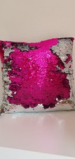 Deko Kissen Pailletten pink silber  NEU