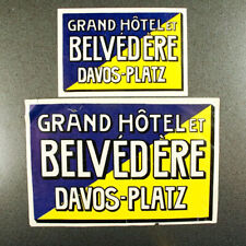 Kofferaufkleber Grand Hotel Belvedere Davos alt VIntage Luggage Label 30er 40er