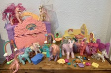 My little Pony Sammlung - 8 Ponys + Küche + Koffer + viel Zubehör - 1985, 1997
