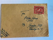 SBZ Brief 1949 v. Berlin Tempelhof n. Dresden m. Stempel + Marke 3. Volkskongreß