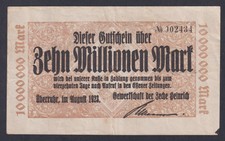 Überruhr - Gewerkschaft der Zeche Heinrich - 10 Millionen Mark - August 1923