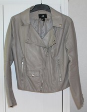 Sexy Lederjacke Kunstleder kurzgeschnitten taupe von H&M Gr.40 42