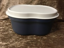 Tupperware Laibwächter klein Brotkasten Brotaufbewahrung blauer Behälter weißer 
