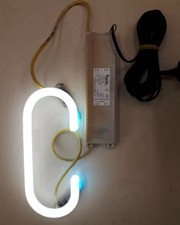 Neon Röhre weiß Buchstabe C Werbung Retro Vintage 27cm HV Neon Klinger Trafo Art