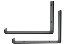 2x Regal Wandhalterung mit 25cm Tiefe in Schwarz aus Eisen  Klassisch 