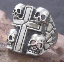 Größe 57 Ring Silberring 925 SILBER Totenkopf Sterling silver argent Art Deco 