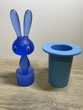 Alessi Magic Bunny Mütze Zahnstocher Cocktailspieß Halter c1998 blau, sehr guter Zustand Vintage