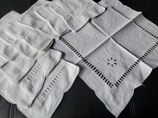 Antike weisse Spitzen Servietten Hohlsaum, 40x40cm, 10 Stück