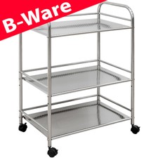 B-Ware Edelstahl Küchenwagen 3 Etagen 60x35x77cm Servierwagen Teewagen Rollwagen