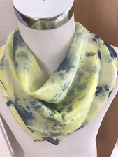 nickituch 55 x55 cm batik gelb/blau reine Seide Ponge 05 