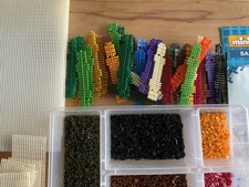 Ministeck Riesige Sammlung in Sortierkästen ,Platten,Vorlagen,48 Farbstreifen