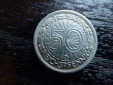 50 Reichspfennig 1928 D - Weimarer Republik Nickel Kursmünze Deutschland J.324