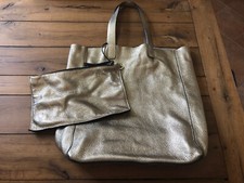 abro calf shimmer bag Shopper Beuteltasche gold UVP 199,95 EUR NEU! **RAR**