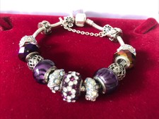 Im Stil der Pandora Silber Charm Armband mit Charms Kristalle/Silber 925