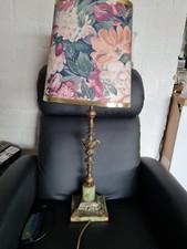 Antike Jugendstil Tischlampe Messing Marmor Lampe top Zustand 