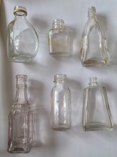 Gebraucht, antik, 6 x durchsichtige Flaschen Restposten Konvolut 