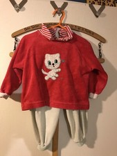 Zuckersüßer Warmer Frottee Schlafanzug Größe 74 Baby Katze G1