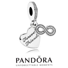 Original Pandora Silber 925 ALE klar CZ Forever Friends infinity Bracelet Charm