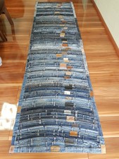 Jeans Teppich  Handarbeit. Unikat 295x 81