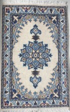 Perserteppich Handgeknüpft Nain 63x40  Neue mit Seide