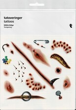 1 Bogen Narben Einmal-Tattoos (2) OVP