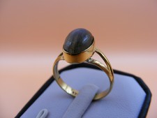 Alter goldener  Damenring  Labradorit / Blau  Silber 925 vegoldet  Top Schmuck !