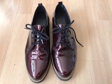 Topschicke Elegante Halbschuhe Lack Weinrot zum Schnürren Business Größe 38