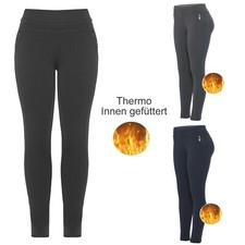 Damen Winter Leggings Thermo-Hose High-Waist Stretch warm gefüttert 38 40 42 46
