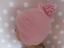 H&M Gr. 122-128 BOMMELMÜTZE Mütze rosa Fleece kuschelig Fransen Ohrenklappen