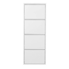 B-Ware Schuhregal Schuhkipper Schuhschrank Metall Weiß 4 Fächer Homestyle4u