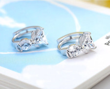 Engel Glaube Ohrringe 925 Silber Ohrstecker Klapp Creolen Damen Geschenk Kinder