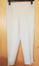 ? Damen Stoff Hose Teilgummizug Kurzgröße 25 XXL 2XL 50 beige Taschen ?