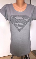 Shirt T-shirt Clockhouse Gr. 36 Superman Superwoman Strasssteine