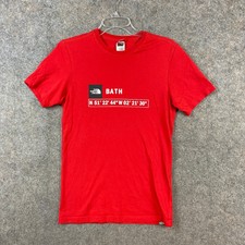 T-Shirt The North Face Herren extra klein XS Karte Koordinaten Grafik rot