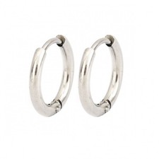 1 Paar Edelstahl Creolen Ohrringe Ohrschmuck Silber Herren Damen Kinder