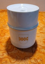 Fürstenberg Porzellan Dose mit Deckel Relief Dame Wappen Hamm