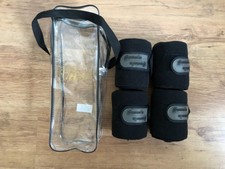 4 x Pfiff Fleece Bandagen Schwarz Warmblut Neuwertig inkl. Tasche