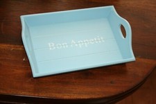 Shabby Chic Deko Home  Tablett Holz Blau