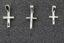 massiv Sterling Silber 925 Kreuz Anhänger Kommunion Konfirmation Taufe mit Kette