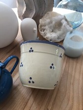 Blumentopf - Übertopf - Landhaus Stil - Pünktchen￼ - blau weiß - Vintage Shabby