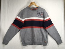 Vintage Style Superdry Sweatshirt, Heavy Pullover, grau, Größe M 44" Brust.