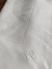 Perfekt TAFELTUCH 156x196 weiß Damast Leinen Monogramm Tischdecke 