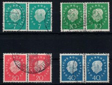Bund 1959 - MiNr. waagerechte Paare 302 bis 305 gestempelt