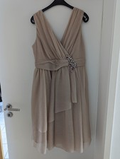 Damen Kleid festlich elegant Abendkleid Yessica Dresses schick beige Größe 44