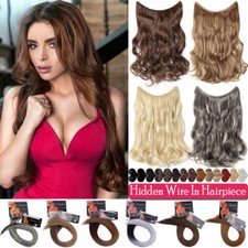 Wellig Lockig Haarteil Invisible Wire Draht Haarverlängerung Sew In Extensions